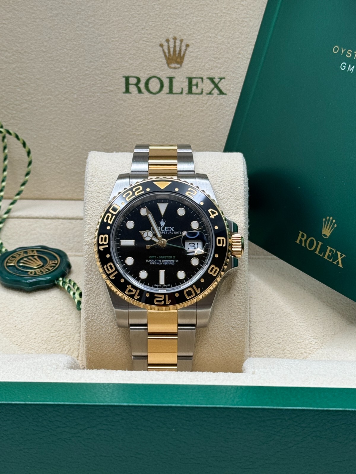 Rolex GMT-Master II Black Dial Ceramic Bezel 116713ln Oyster Pre Owned Mint