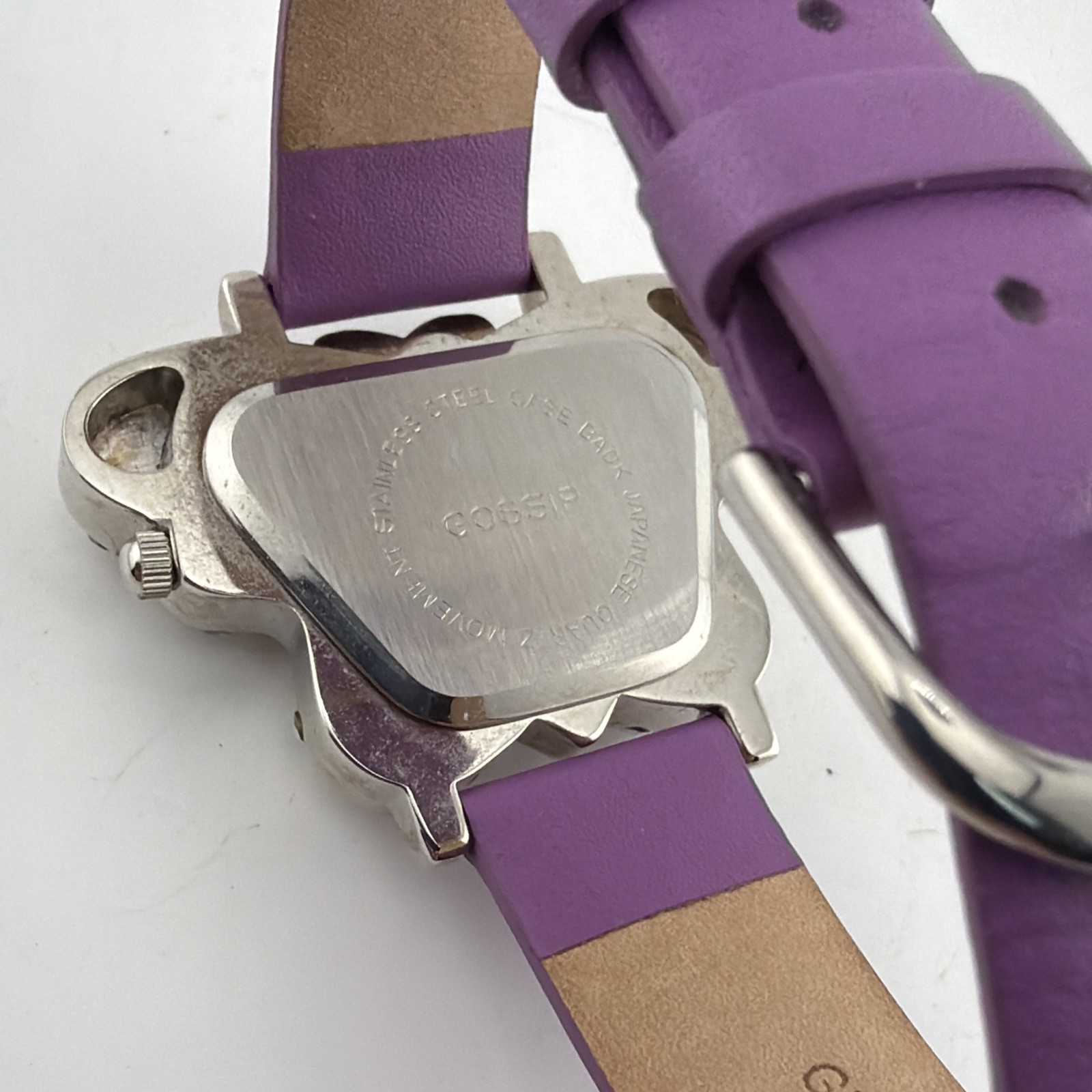 Gossip Quartz Butterfly Watch Purple Band Crystal Ladies Watch