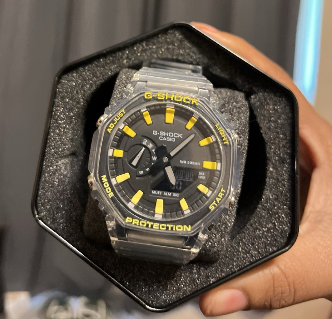 Casio G-SHOCK Analog-Digital Clear Resin 200m Watch w/ Box