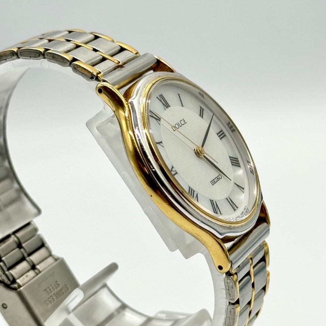 Seiko Dolce Watch Shell Dial Quartz 3 Hands Men’s Authentic Condition