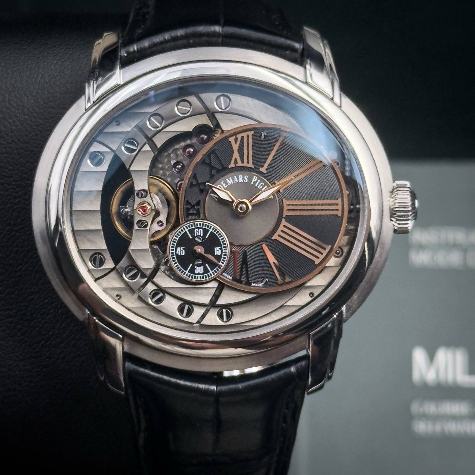 Audemars Piguet Millenary 4104 Skelton Stainless Steel 15350ST.OO.D002CR.01 B&P