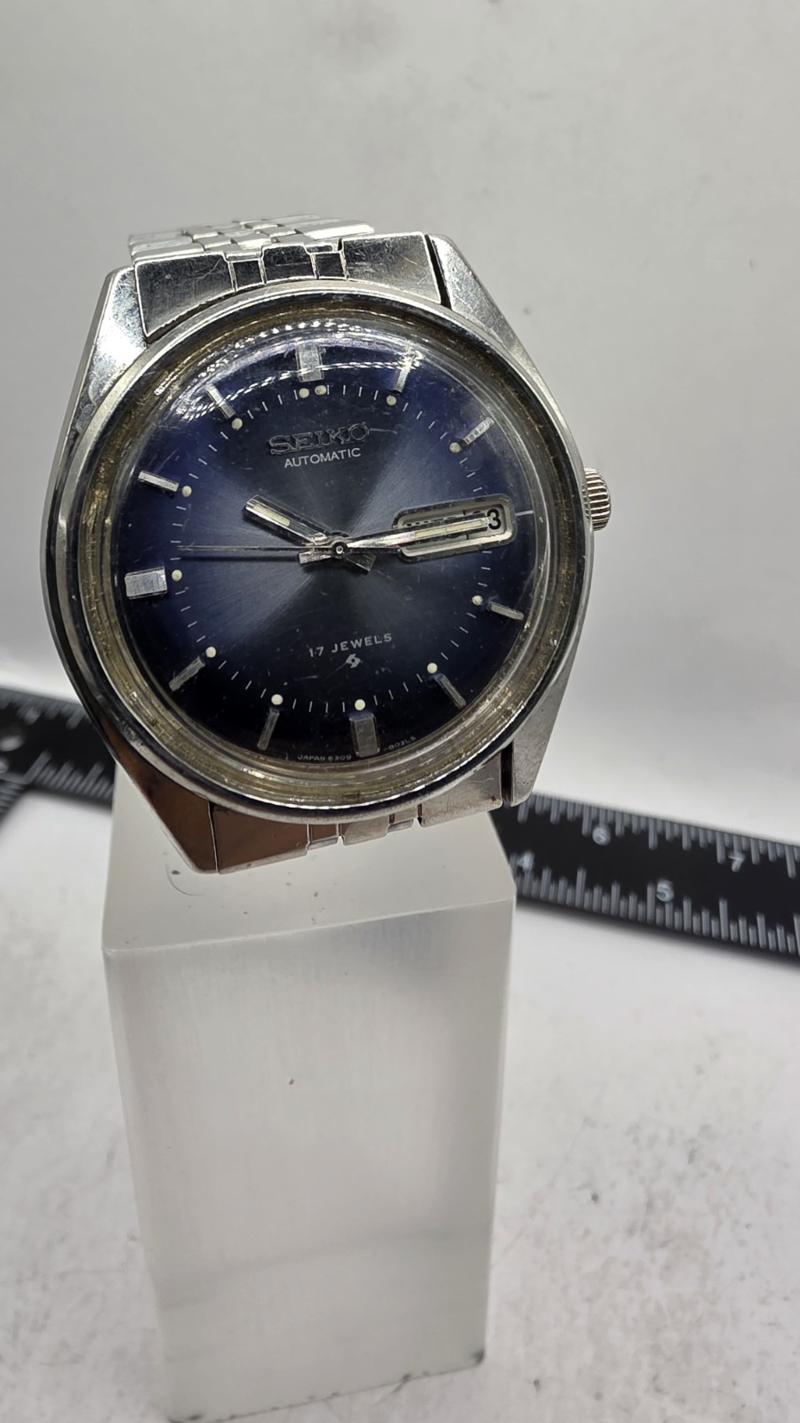 Seiko 6309 8020 Automatic Stainless Steel Serviced Wristwatch Day-Date