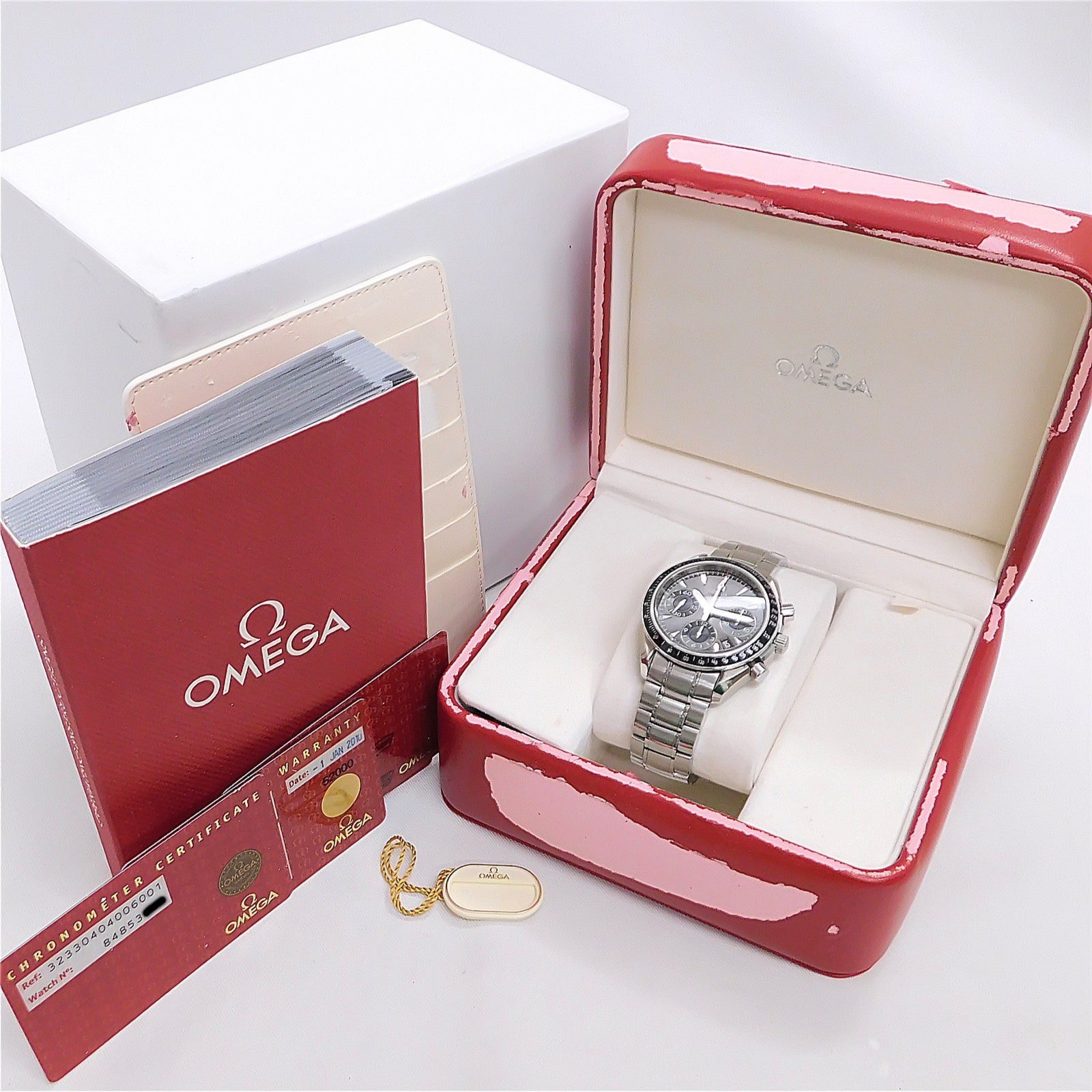 OMEGA Speedmaster Date 323.30.40.40.006.001 S. Steel Auto Men’s Watch #1384B