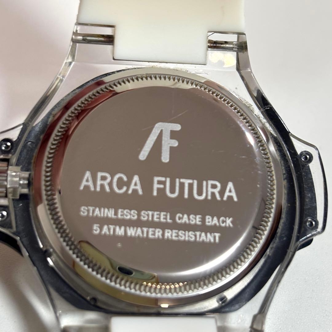 ARCA FUTURA Skull Dial Quartz Watch Rubber Strap