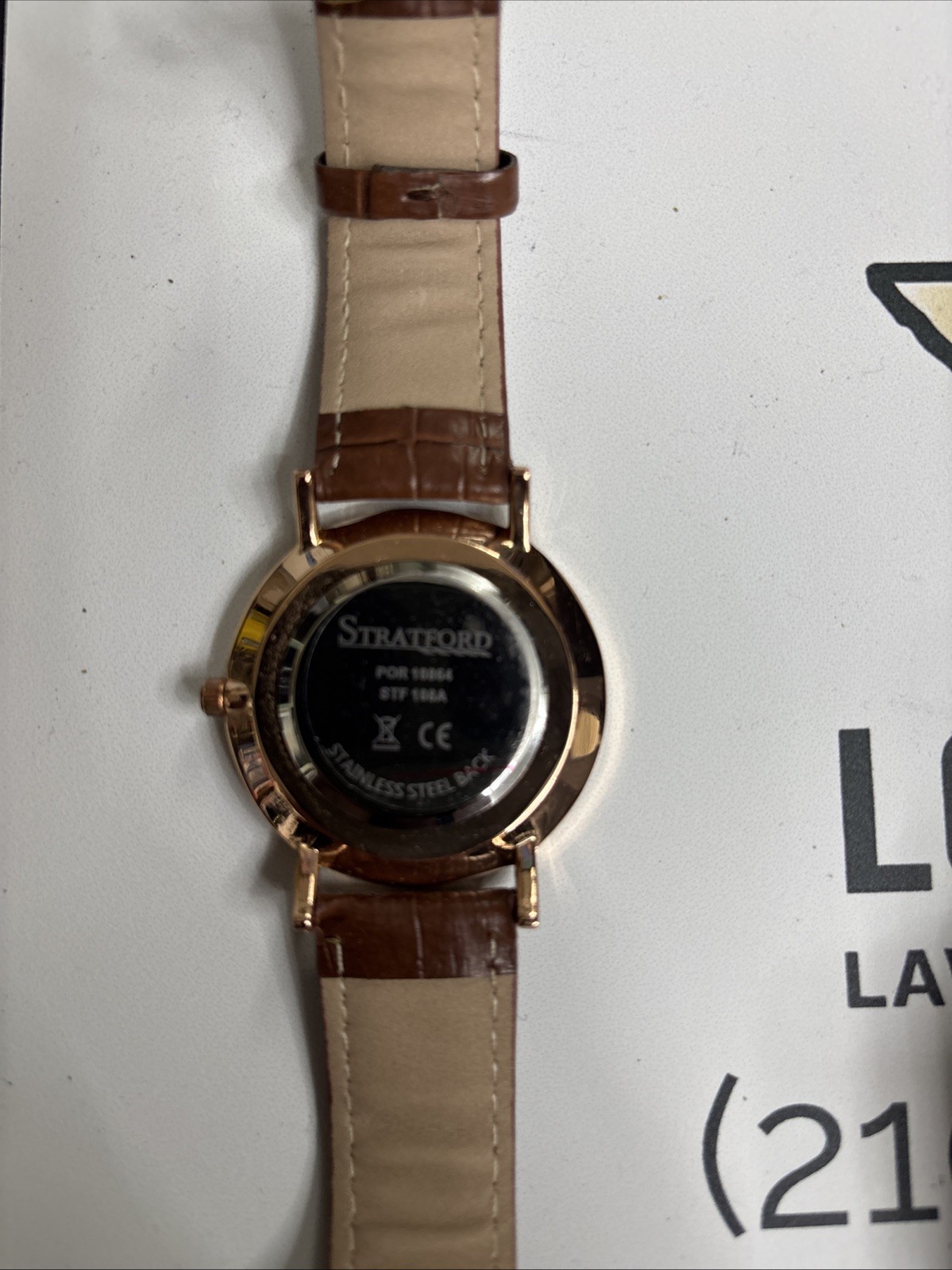 Stratford Rose Cold Brown Gator Embossed Leather Strap