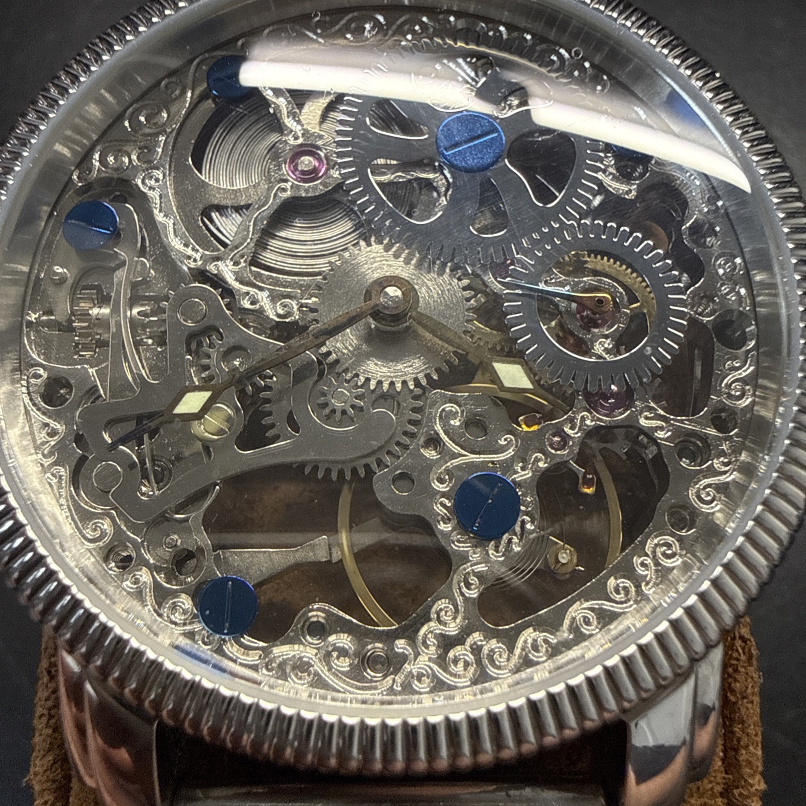 Akribos XXIV Mens Skeleton Watch AK526SS