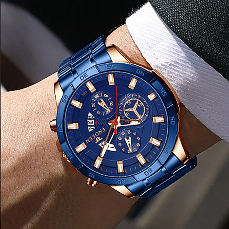 Waterproof Men Watch Stainless Steel Quartz Classic Luminous Business Wristwatch