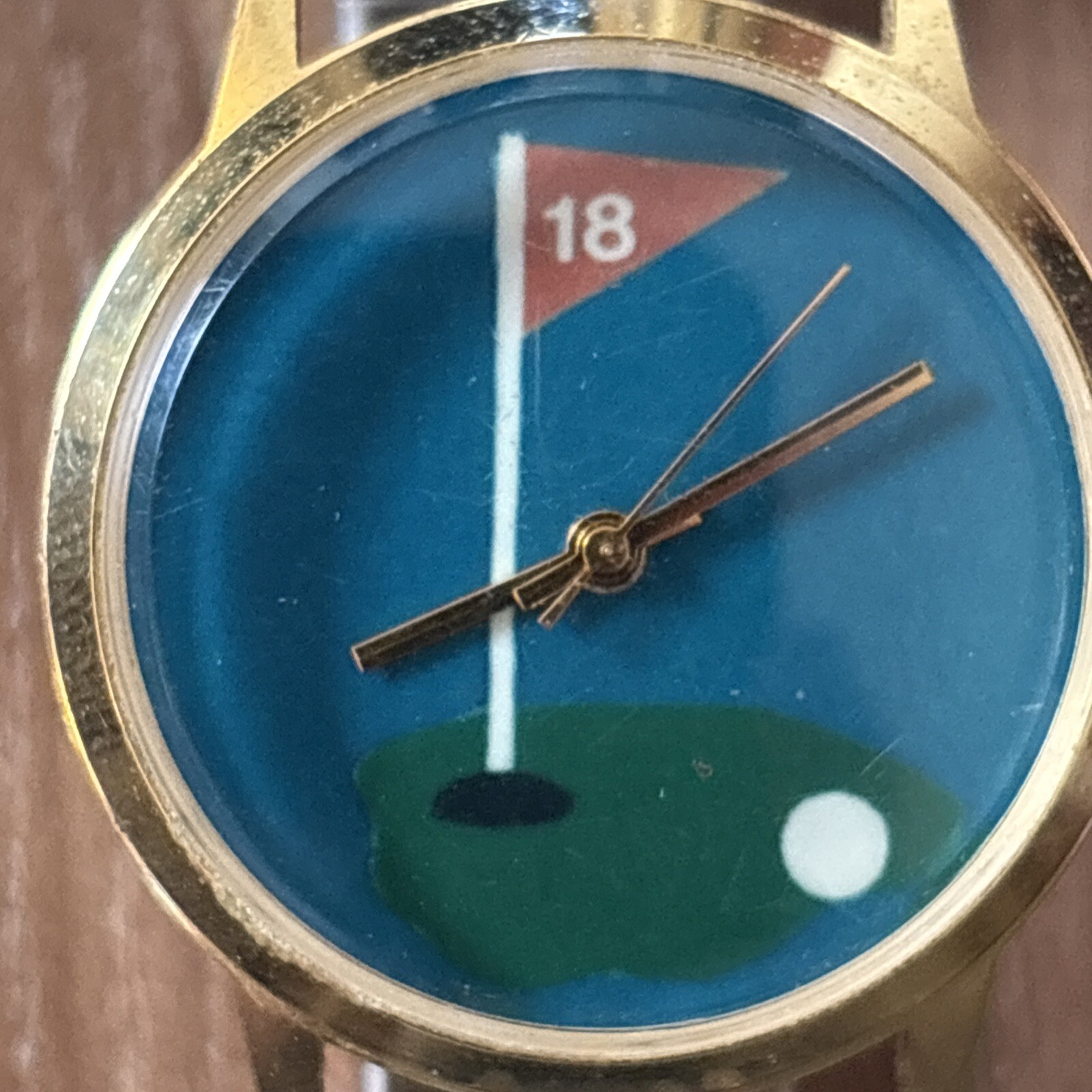 VTG Images Watches Inc. 18th Hole Golf Watch. Automatic. Black And Gold Tone Ban