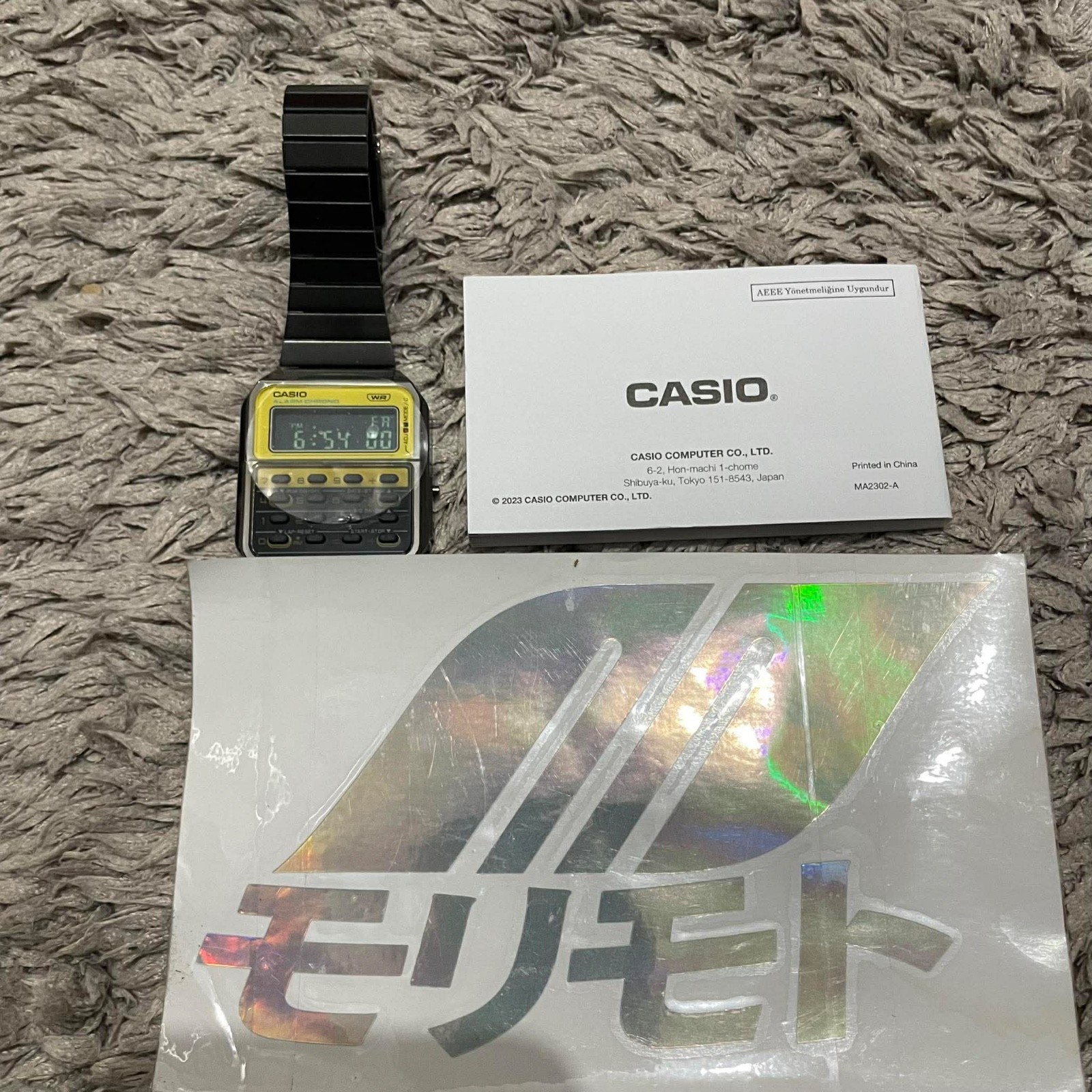 CASIO VINTAGE CA-500WEGG-9B Calculator Watch Yellow