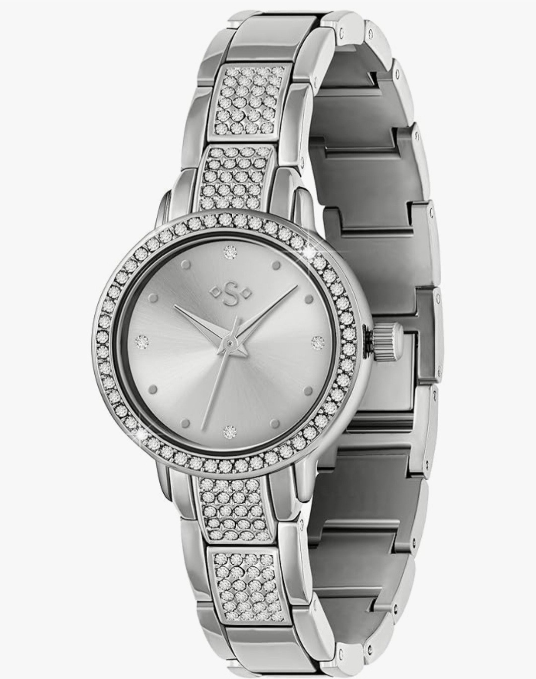 Spirit Ladies Dazzling Silver Stone Set Bracelet Watch