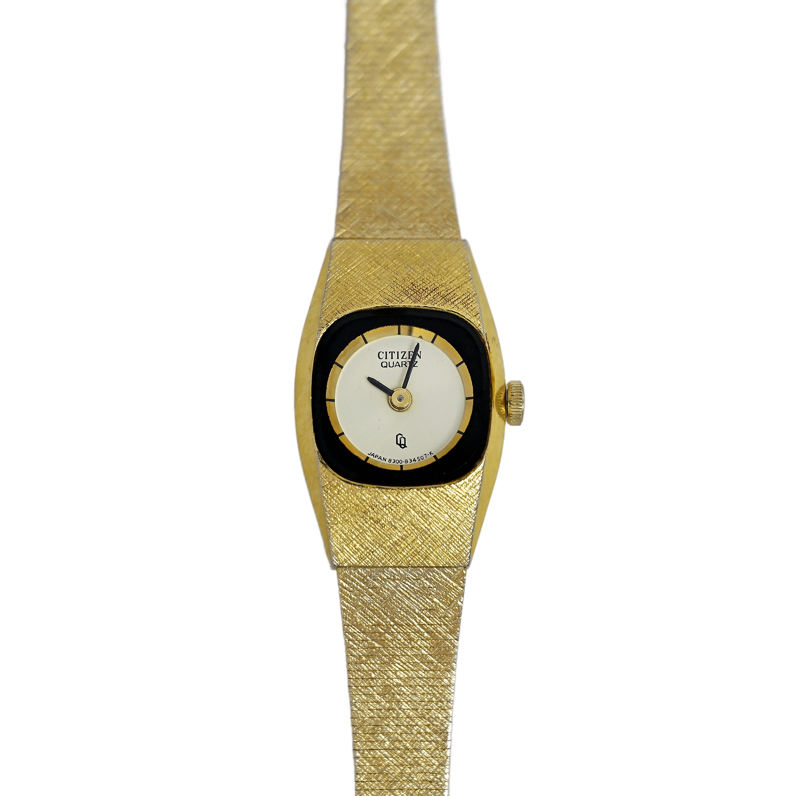 Citizen Quartz Ladies Gold Plated Black & Cream Dial Vintage 1990’s Watch