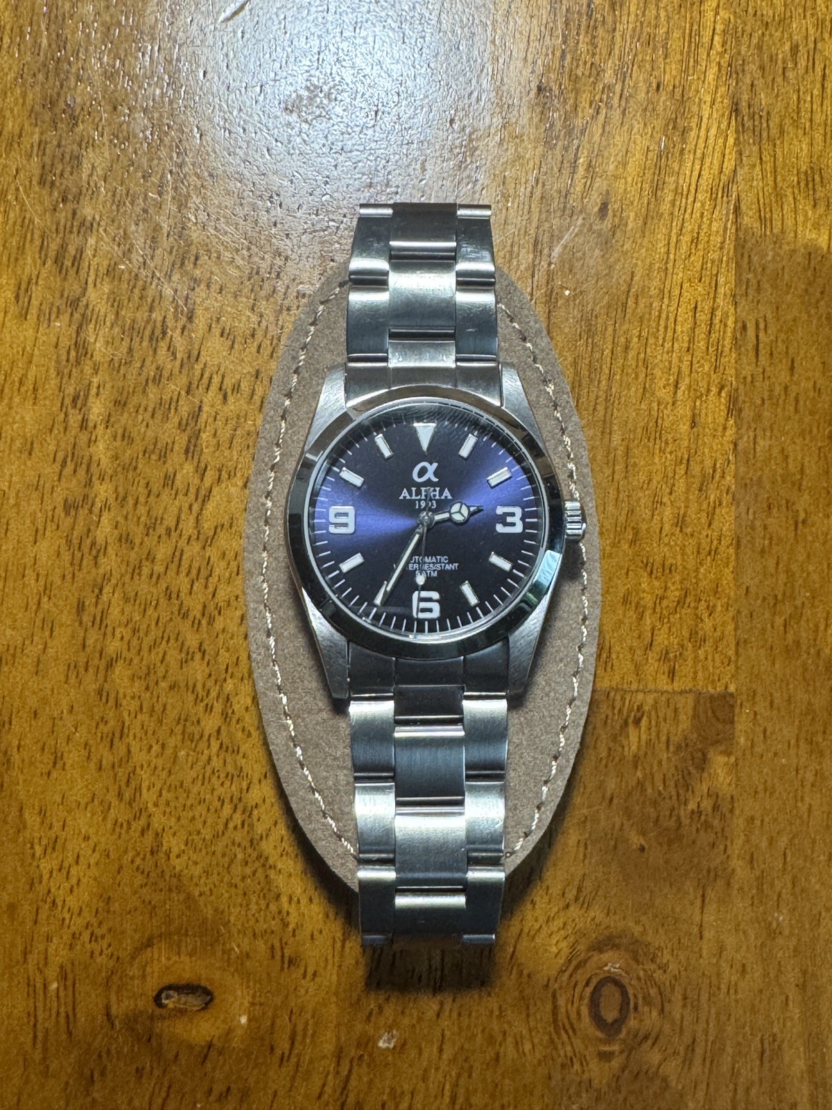 Pre owned ALPHA 1993 Explorer Blue dial 3 ATM Automatic Watch