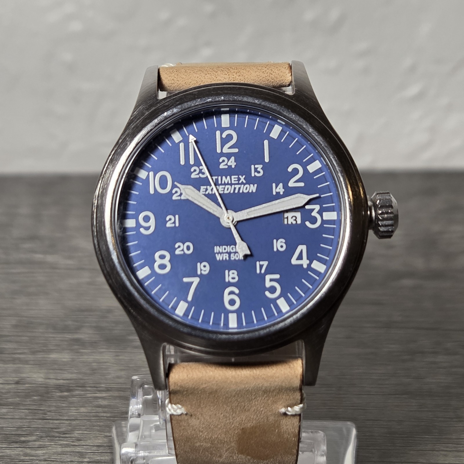 New Timex Indiglo Expedition Scout 40mm Wristwatch TW4B01800 Tan Blue Dial