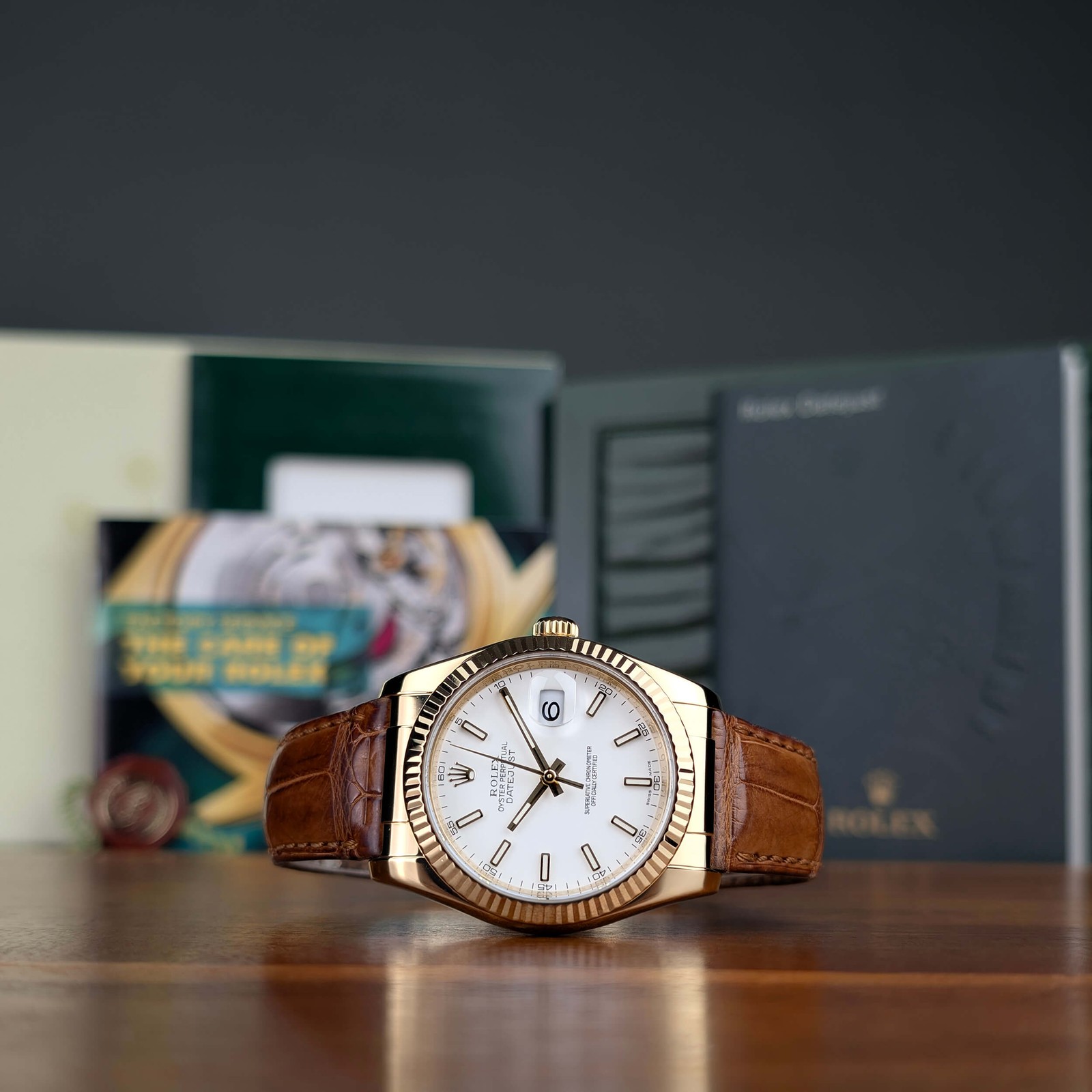All-Original 18k Yellow Gold 116138 White Dial Rolex Datejust 36 116138