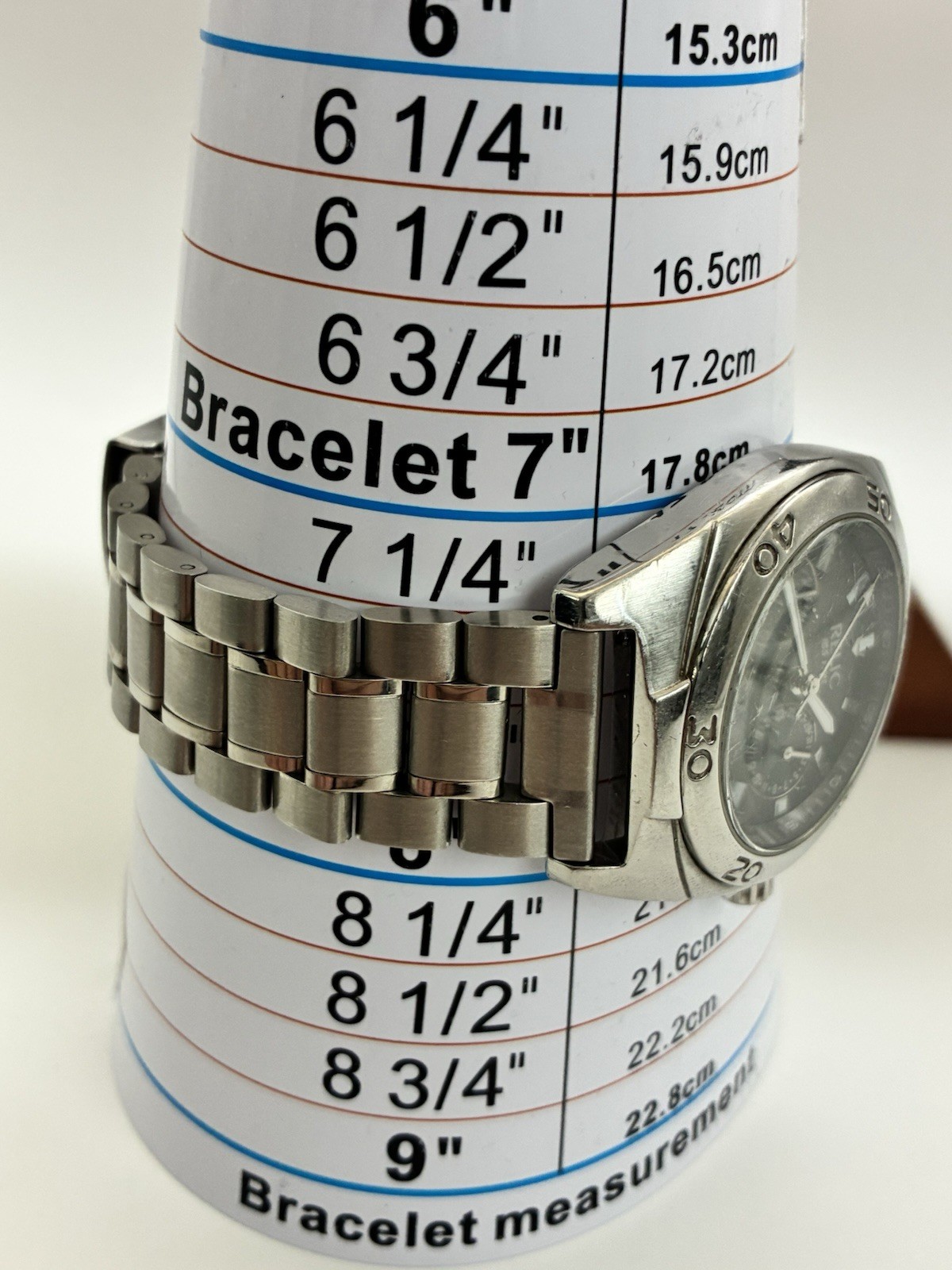 Men’s Relic Wet By Fossil Chronograph Watch. Silver Tone 165 Feet. New Battery