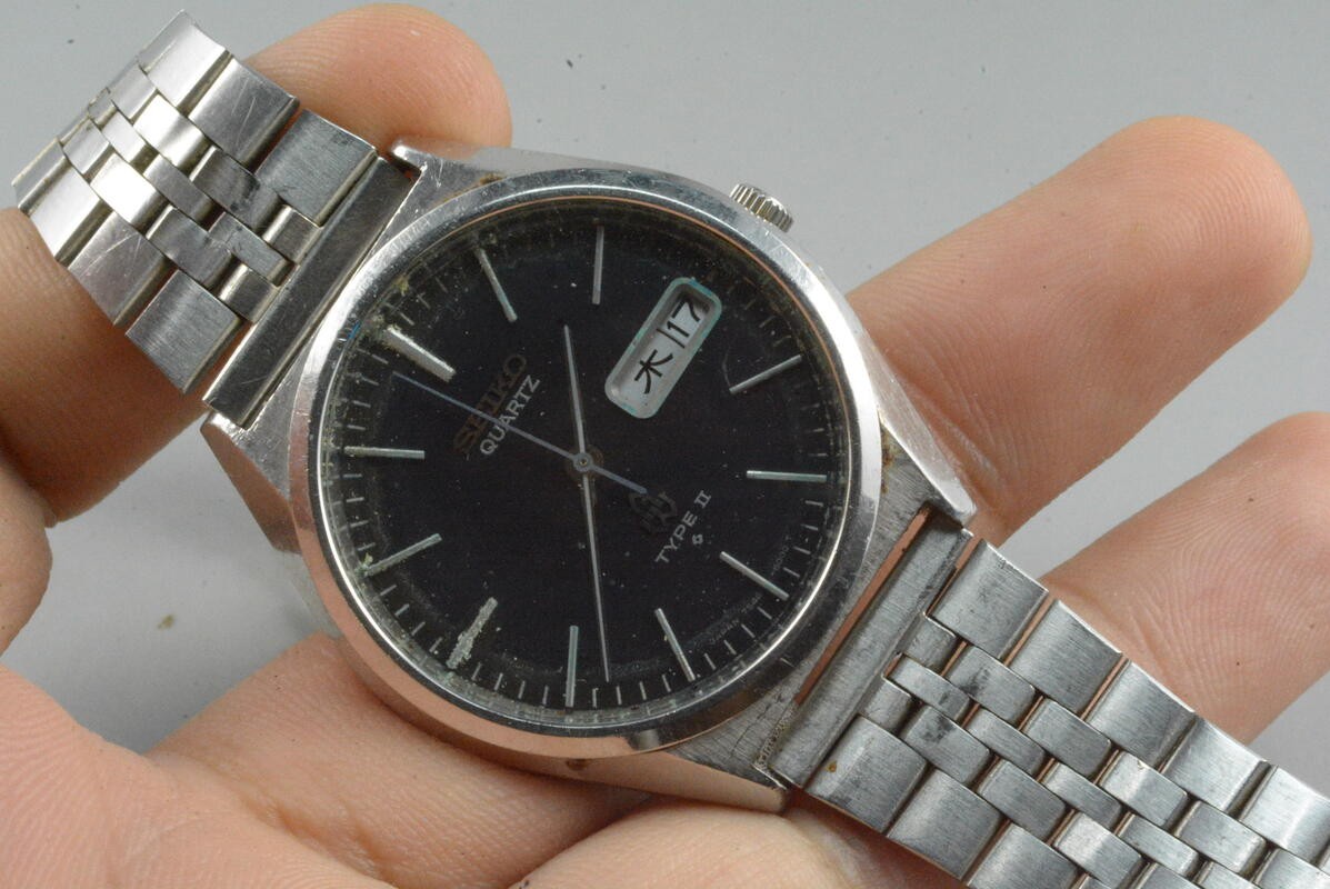 Vintage Seiko Type II 7546-8000 Black Dial Men JDM 36mm