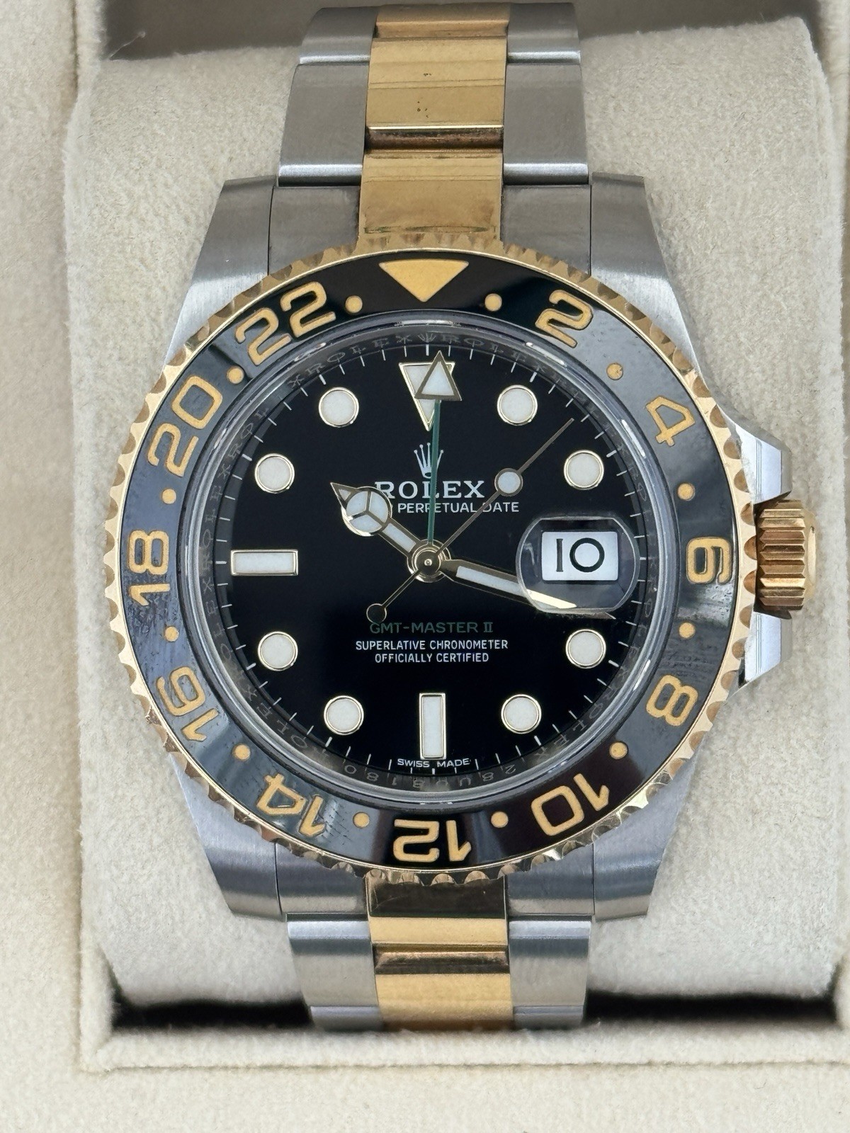 Rolex GMT-Master II 116713LN Silver and Gold Oyster Bracelet Watch Only