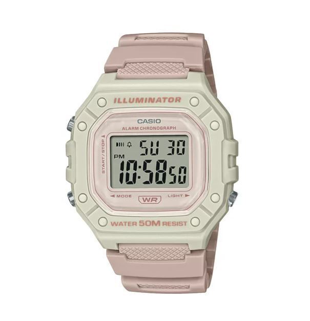 Casio Illuminator 43mm Women’s Quartz Watch – Light Pink (W218HC-4A2)