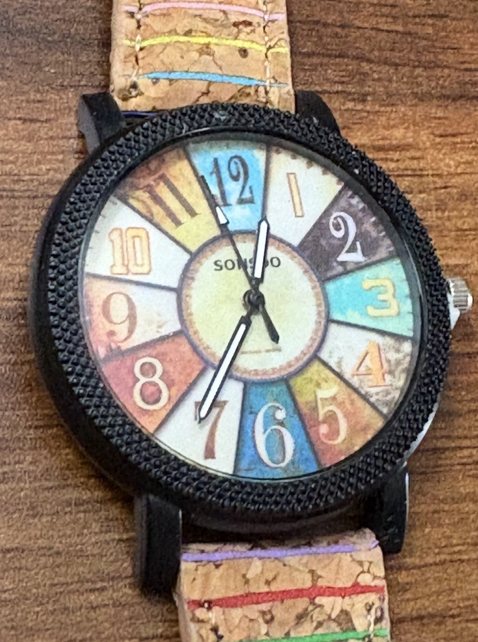 New Colorful Wrist Watch Mosaic Oddity Stripes ROUND Analog GIFT