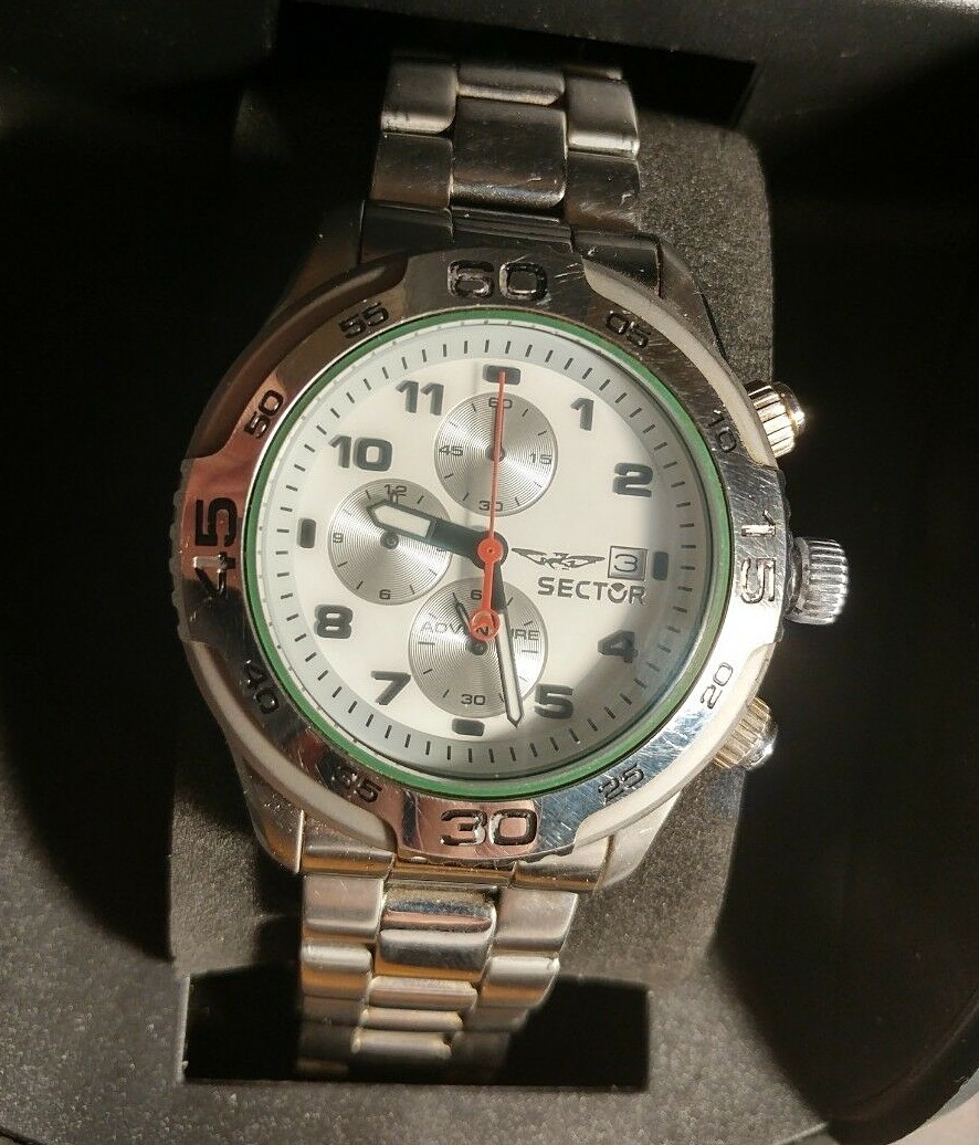 Vintage Sector Adventure Quartz Chronograph Steel Strap Watch