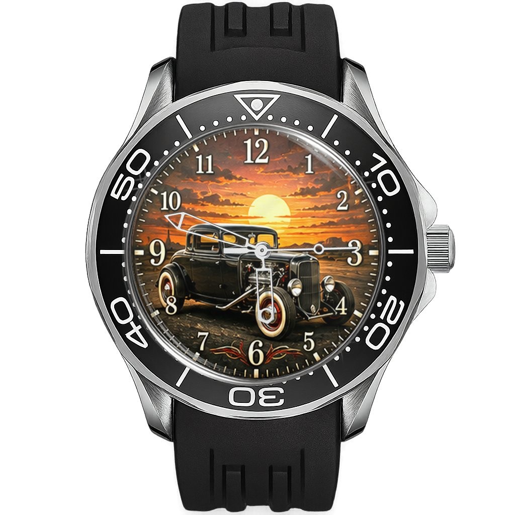 Classic Muscle Car Artwork Wrist Watch Vintage Automotive Design Sport Style