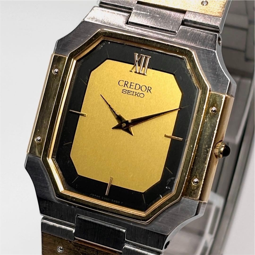 SEIKO Credor 9300-5320 14K 18K Quartz Watch Wrist 16cm 6.3in Gold Working Japan