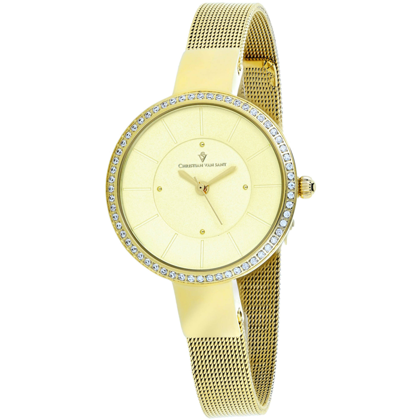 Christian Van Sant Women’s Watch Reign Quartz Yellow Gold Steel Bracelet CV0224
