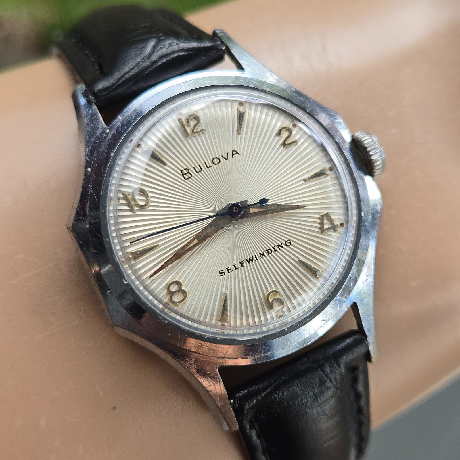 Vintage BULOVA Sabre Jet Mermaid men’s automatic watch 10CSC Sunburst dial 1954