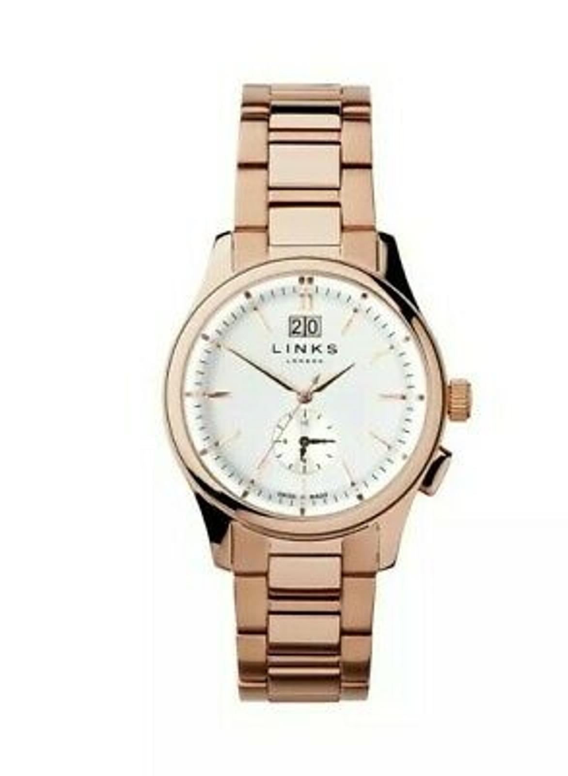 LINKS OF LONDON Men’s Regent Rose Gold Vermeil Bracelet Watch L RRP995 NEW