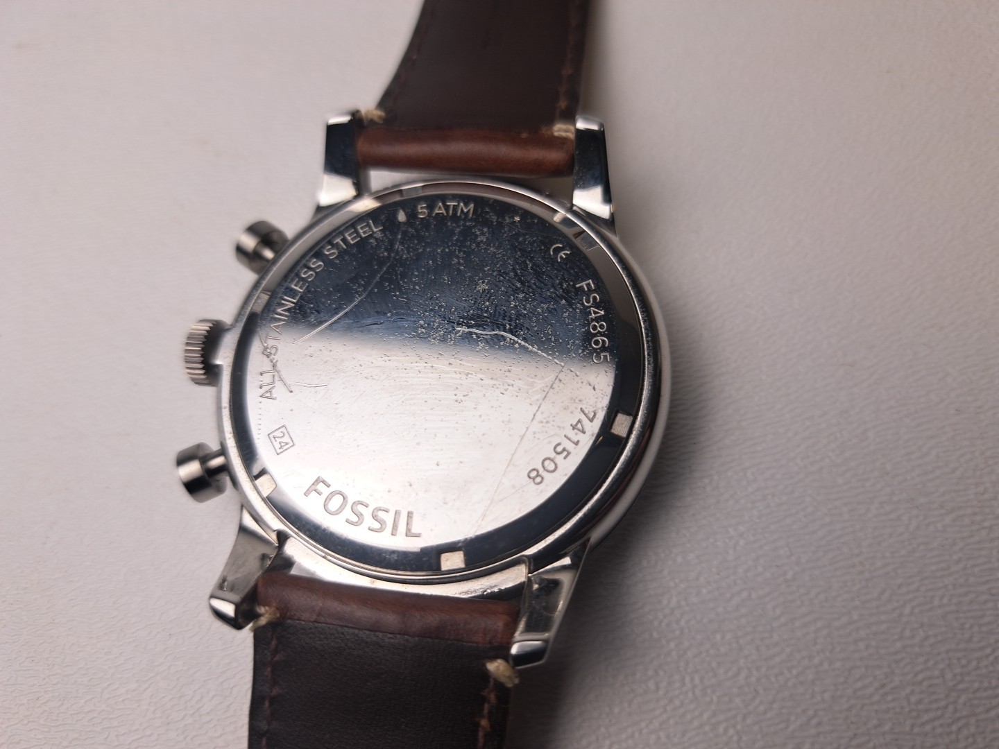 Fossil FS4865 Townsman Chronograph Stainless Steel Men’s Watch 48mm Nice,Working