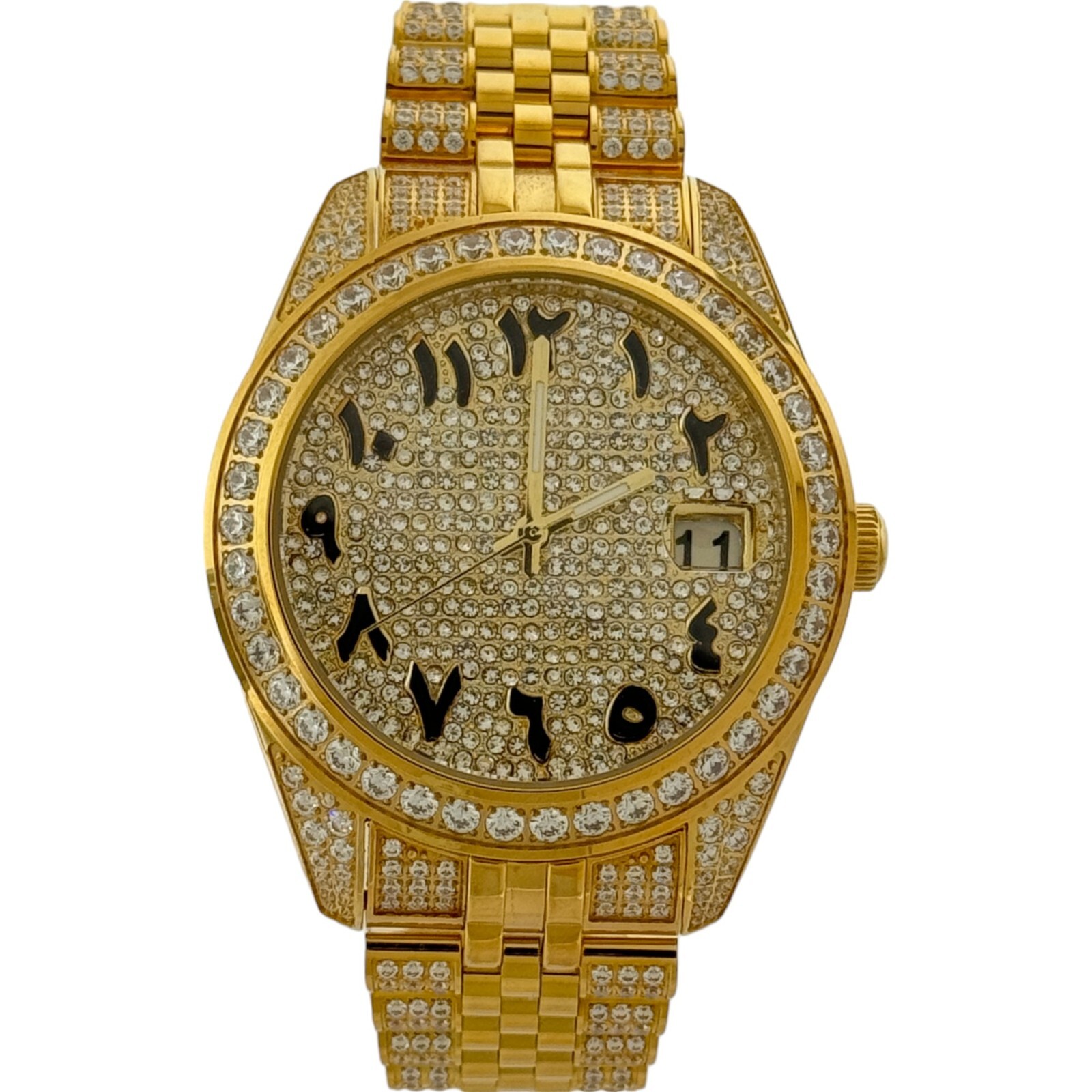 Captain Bling Men’s Gold Stainless Steel | Busted Iced Out Watch | CNC setting