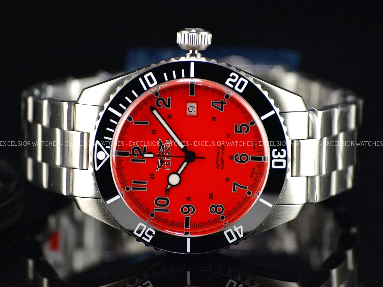 Tresod Men Ocean Master Swiss Made SW200 Automatic Lume Dial Ceramic Bezel Watch