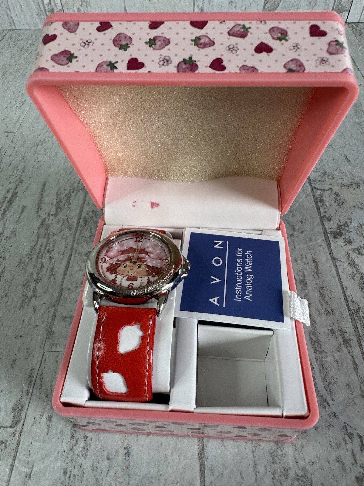 Strawberry Shortcake Avon Watch w/box untested as is
