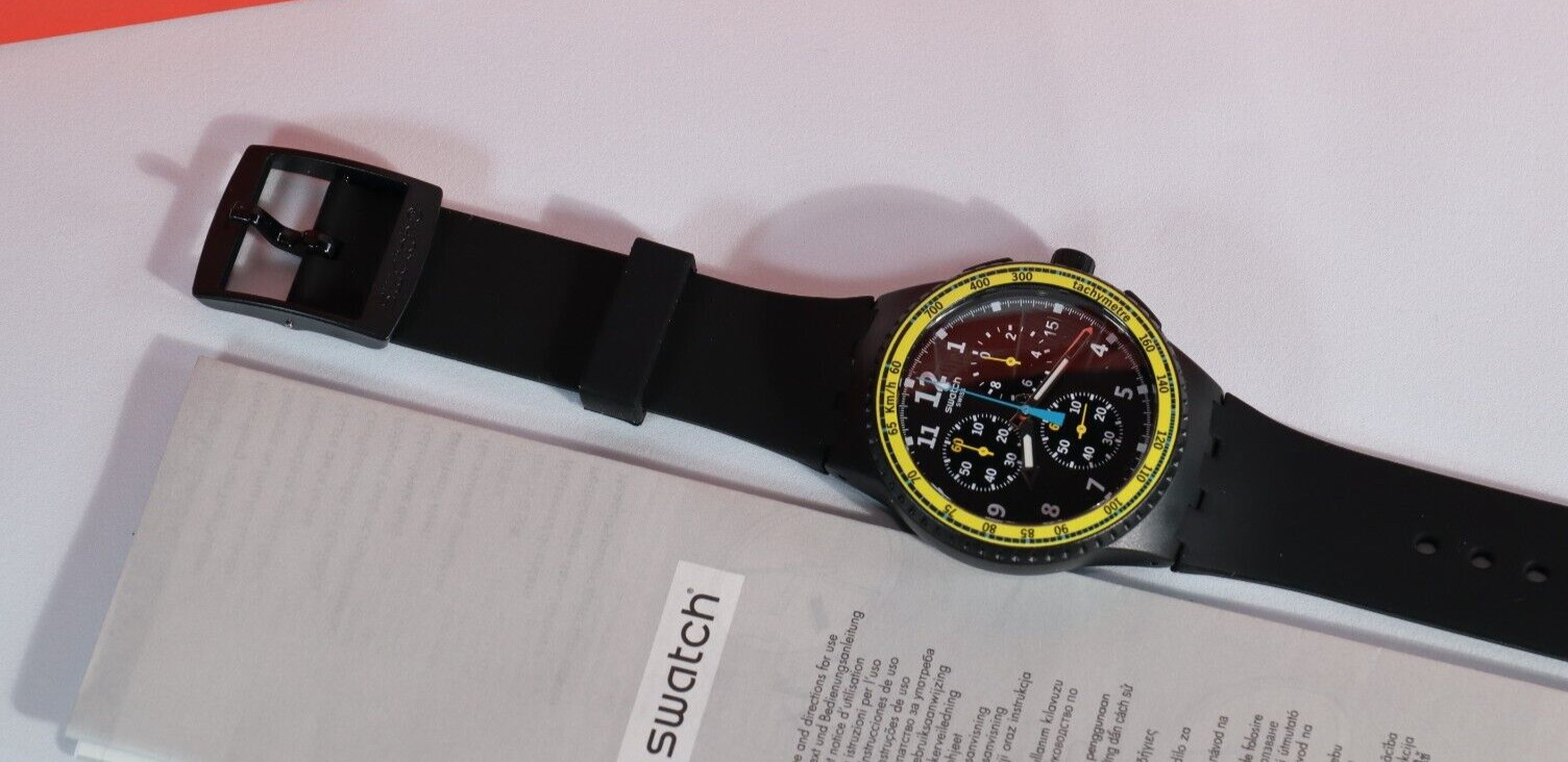 SWATCH LIMITED EDITION SWISS MADE SIFNOS MEN’S CHRONOGRAPH WATCH SUSB404