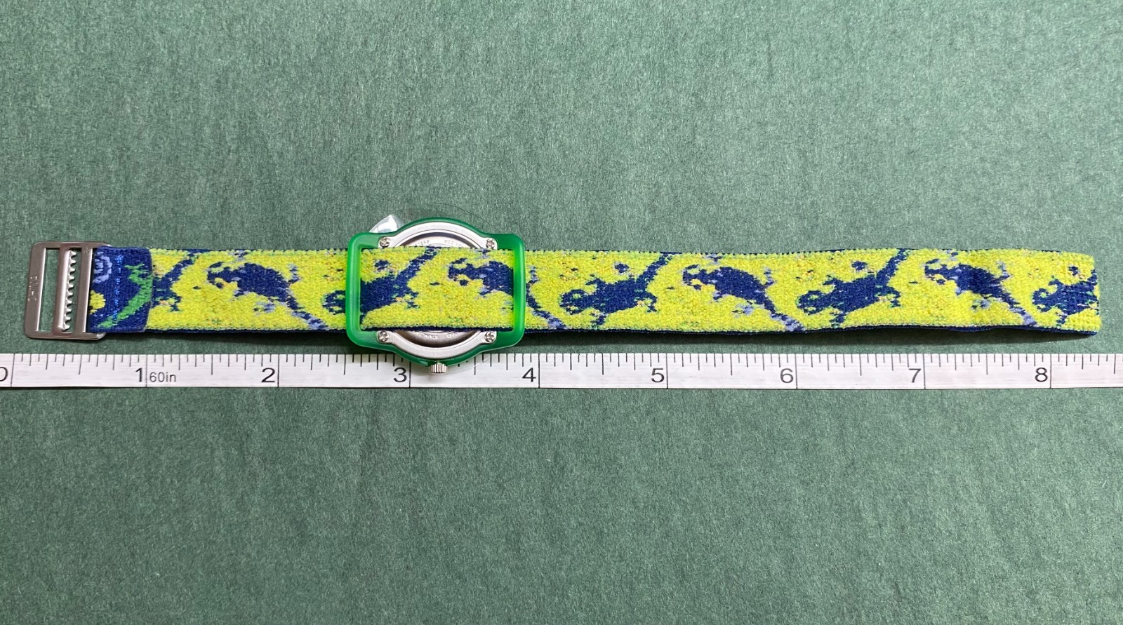 Timex T72881, Kid’s Lizard Print Fabric Analog Watch, Time Machines, NEW
