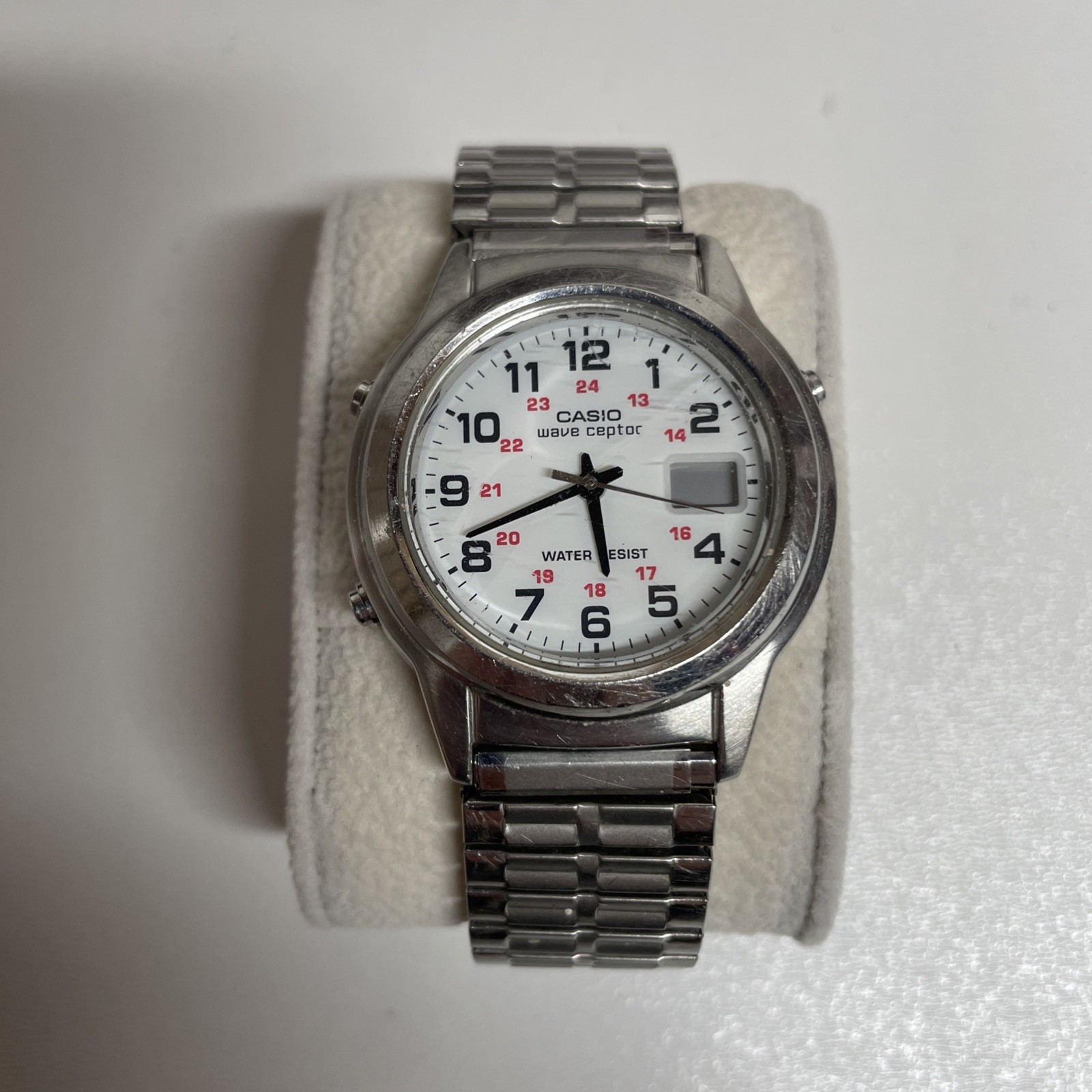 Casio Wave Ceptor Men WVQ-140A Stretch Band Quartz Analog Digital 37mm Watch