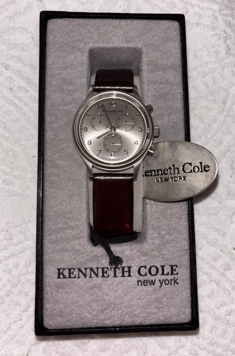 VINTAGE Kenneth Cole Wrist Watch BOXED New York Silver Dial Steel New NIB KC1089