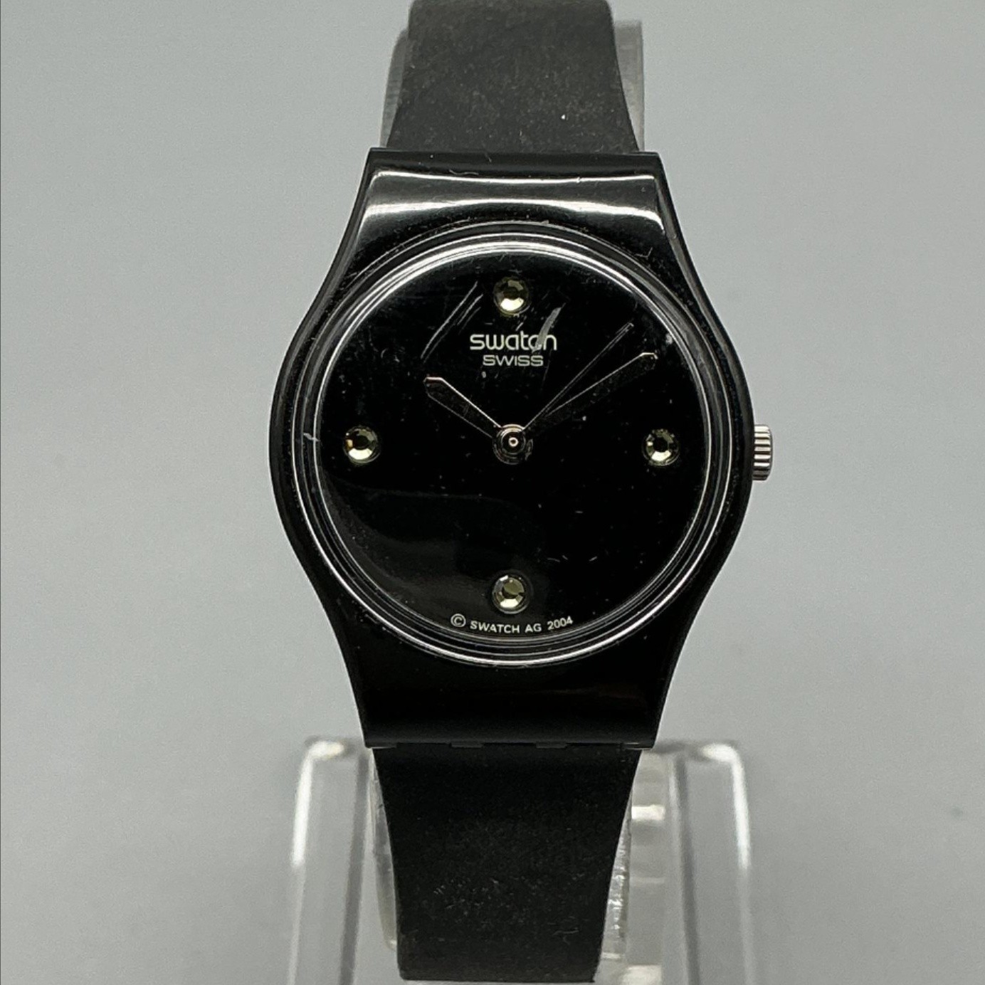 Swatch Hora Negra Womens Watch 21mm LB172 Black Dial Swiss New Battery