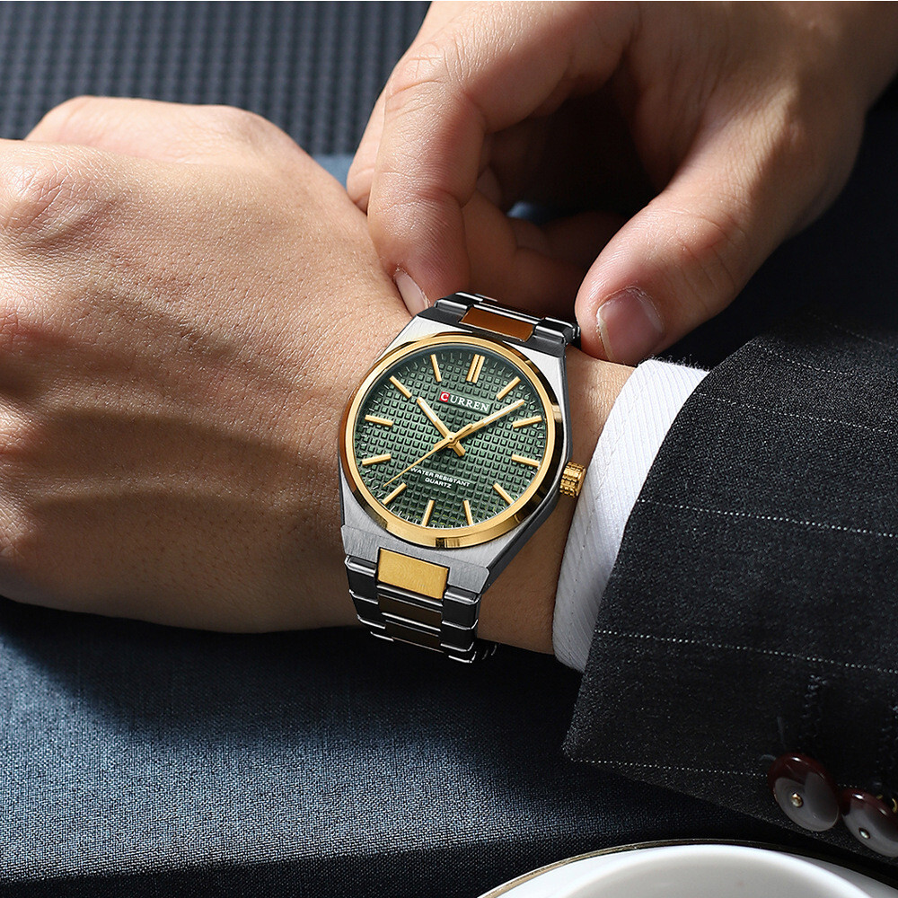 CURREN Men Quartz Watch Luxury Steel Wristwatch Luminous Sport Watch Males Watch