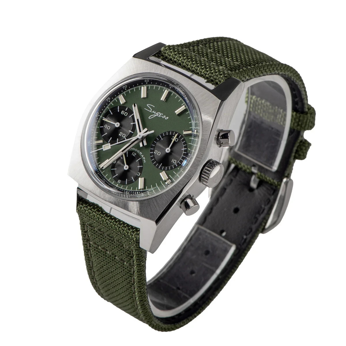 NEW Sugess S419GSS S419 Seagull Mechanical Heritage Chronograph 37mm Men’s Watch