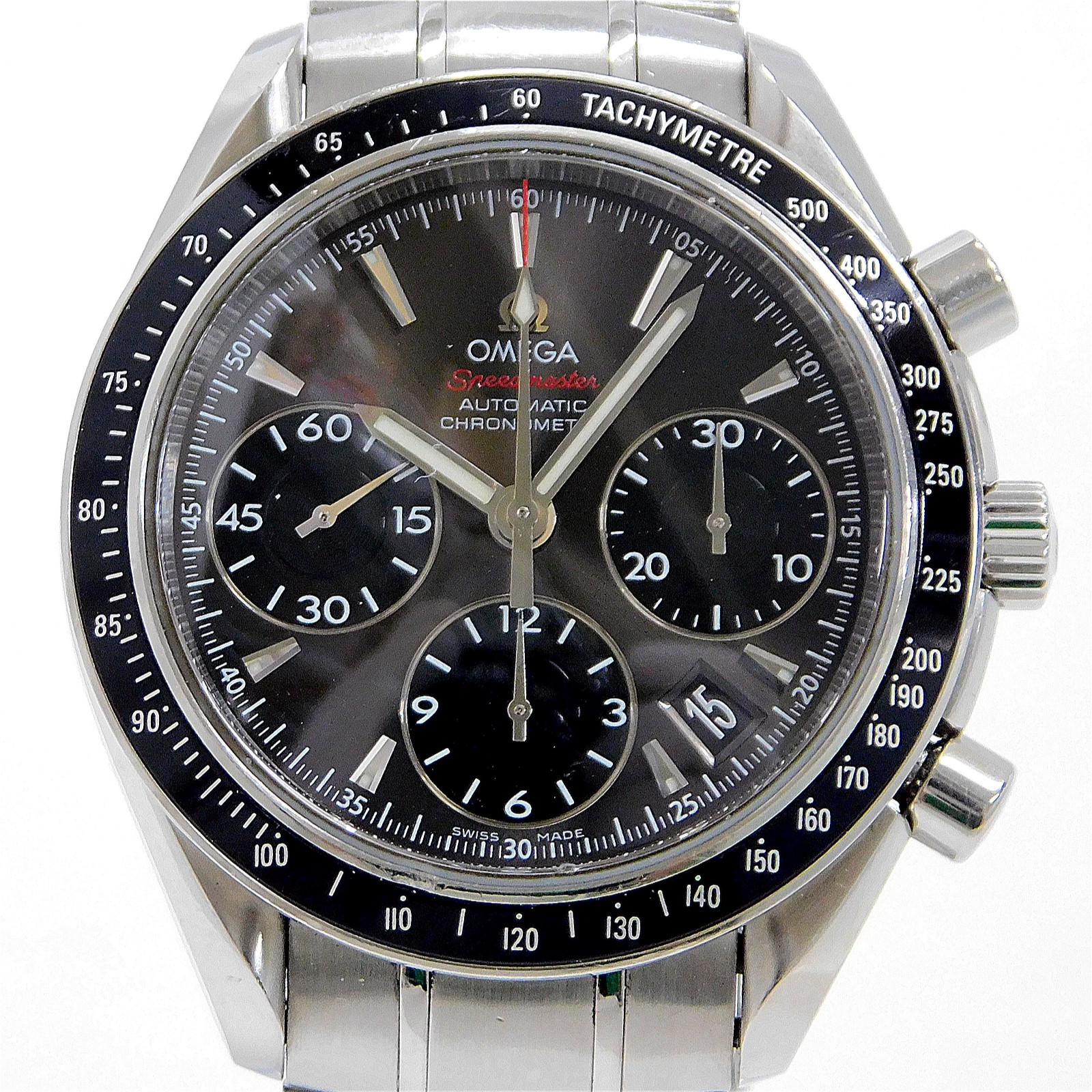 OMEGA Speedmaster Date 323.30.40.40.006.001 S. Steel Auto Men’s Watch #1384B