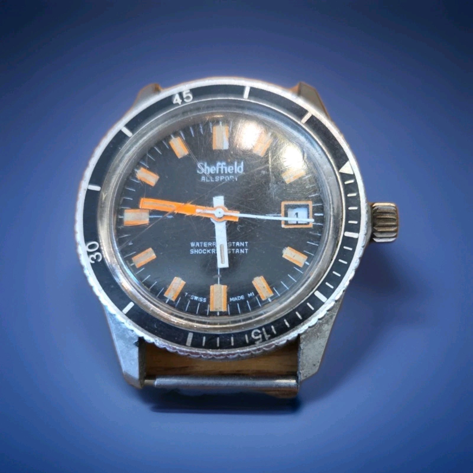 Sheffield All sport Skin Diver Mechanical Runs ☝️But Crown Does Not Push & Hold