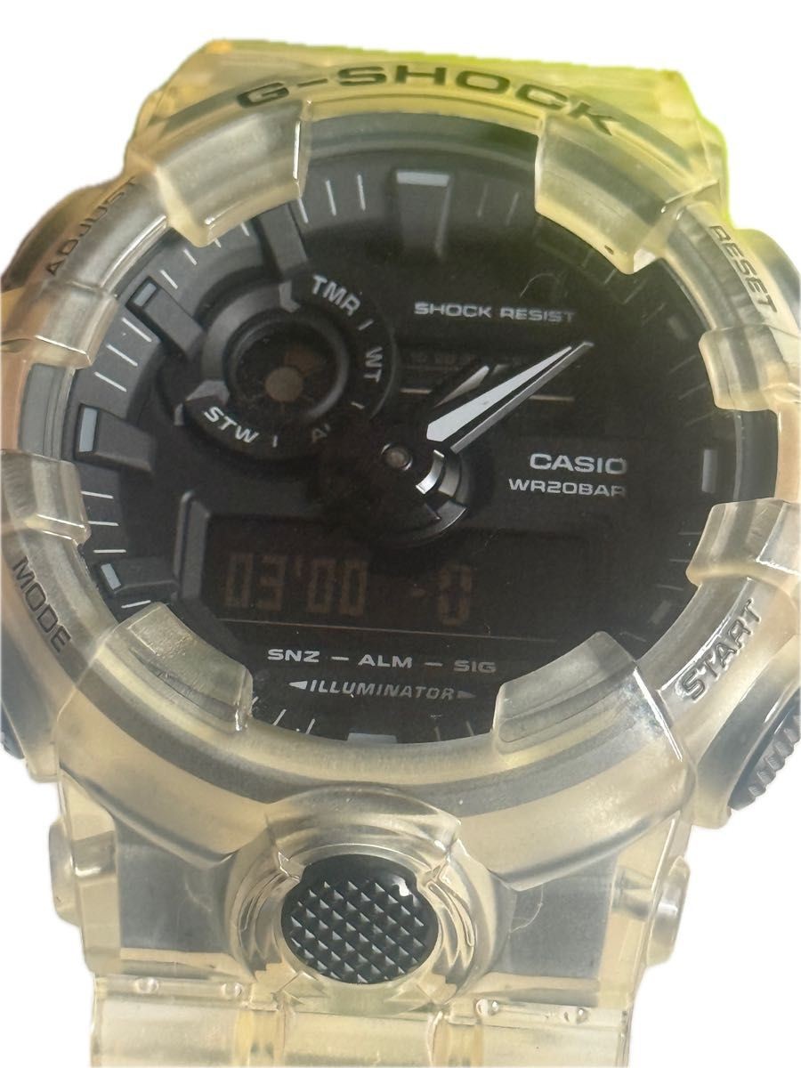 CASIO G SHOCK GA700S K E WR20BAR Clear Skeleton Analog Digital