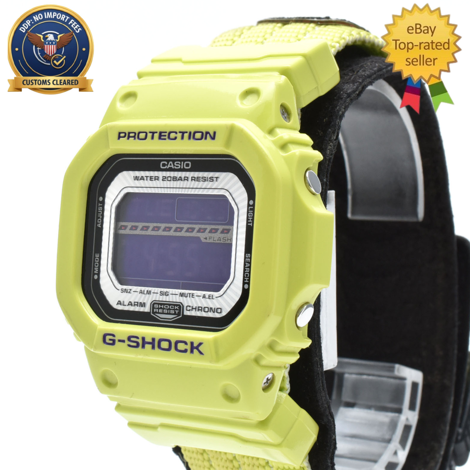 [Exc+4] CASIO G-Shock GLS-5600V G-Lide 41mm Square Nylon Band Mens Digital Watch