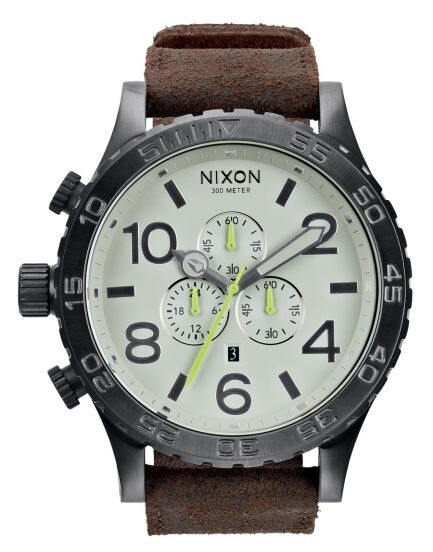 Nixon Men’s 51-30 Chrono Analogue Quartz Watch A124-2388 Leather Strap 51mm Dial