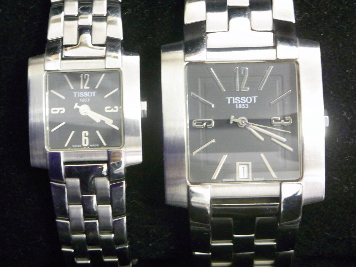 Tissot Pair Quartz Swiss Made Analog Watch Men Women Used Fair