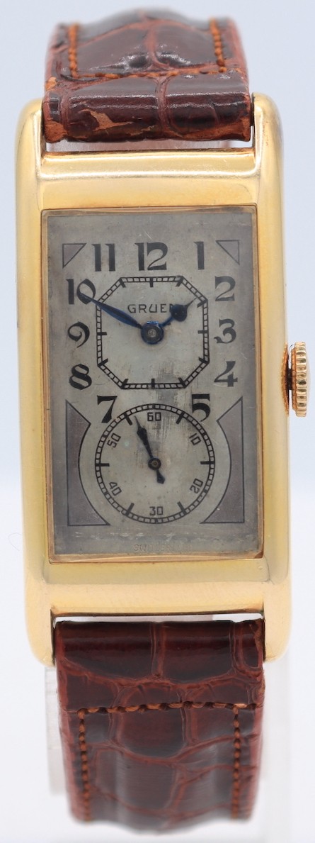 Vintage Gruen 877 290 Techni-Quadron Men’s Mechanical Wristwatch 10k GFw/Box