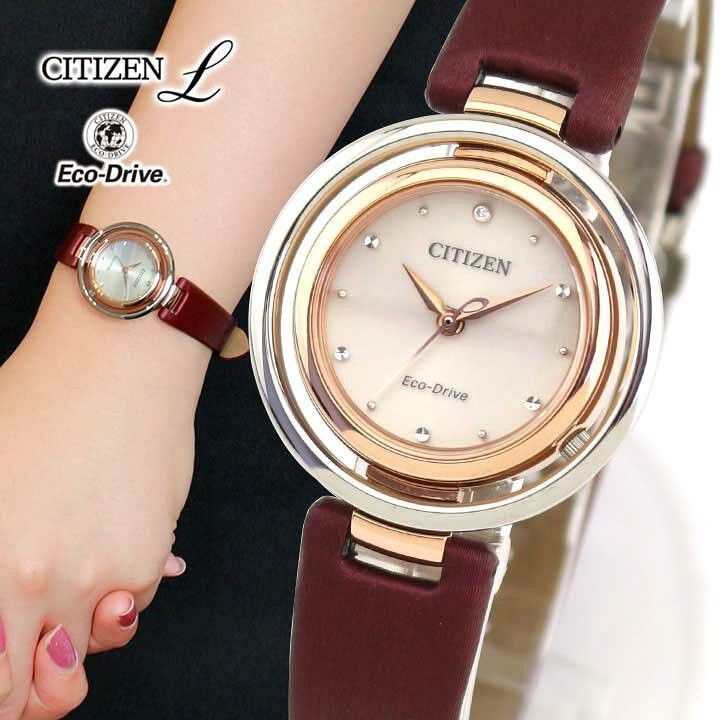 New Citizen L Eco Drive Ladies Wristwatch EM0669 21X Leather CITIZEN Gift