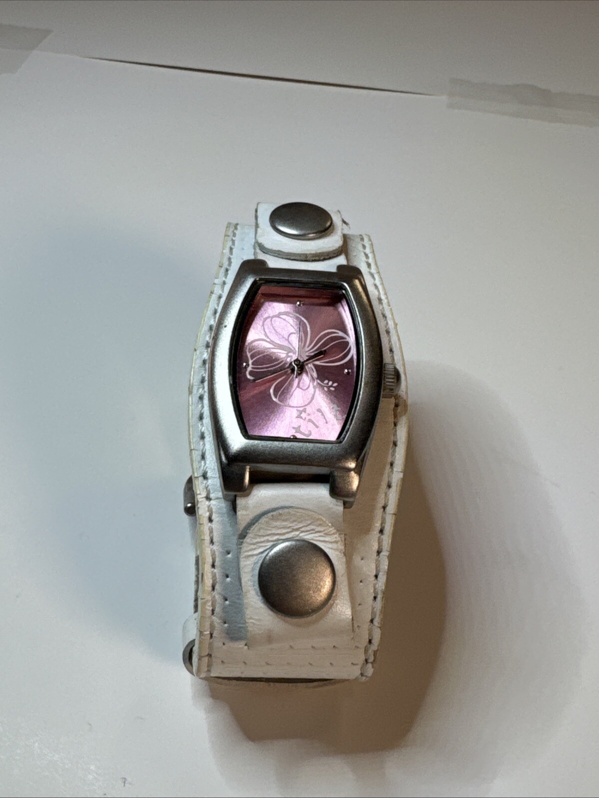 Tilt Purple Dial Butterfly Silver Womens Watch Bracelet White Band