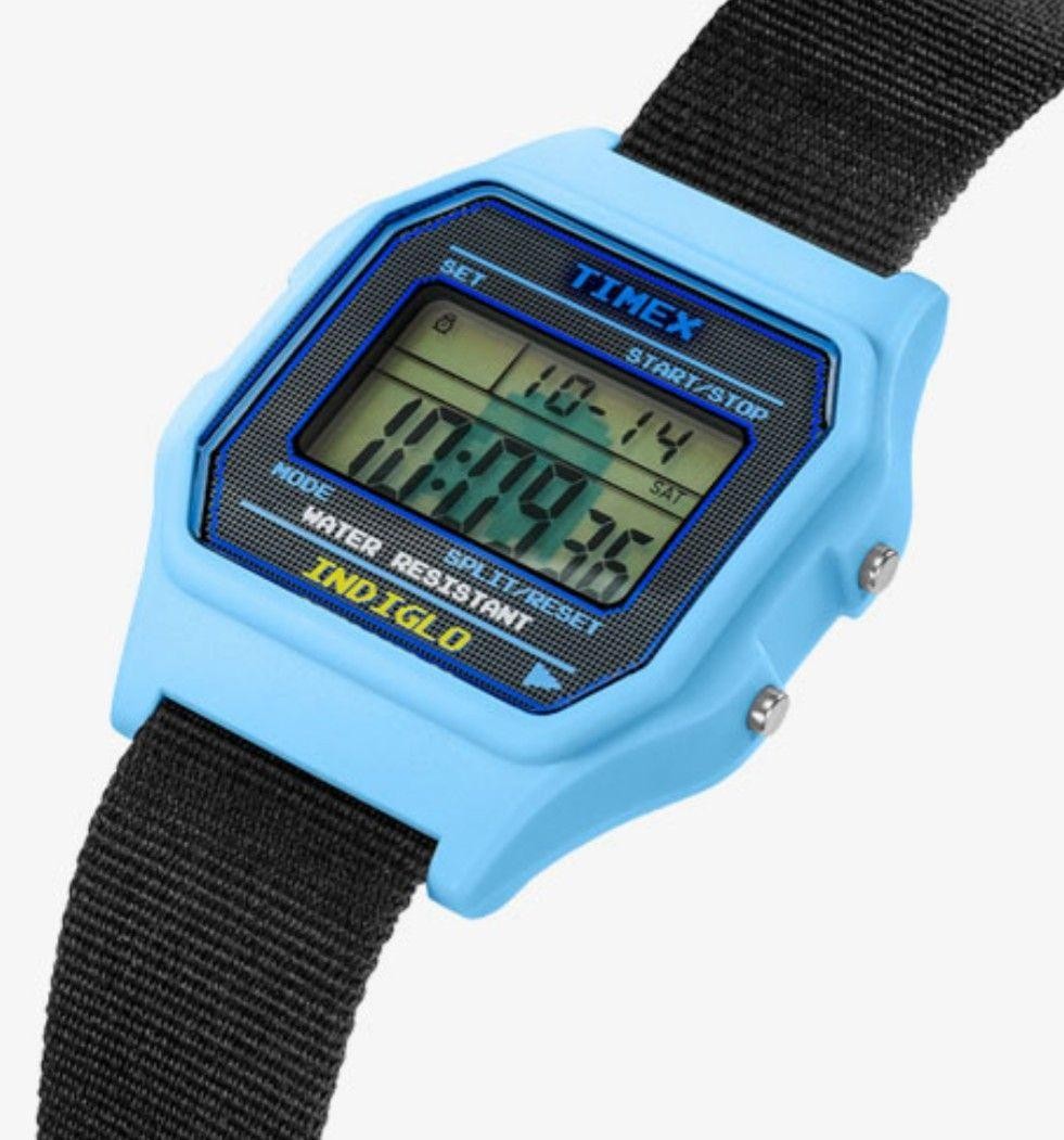 Pacman x Niki x Timex Classic Digital Watch Sky Blue/Black 34mm Used